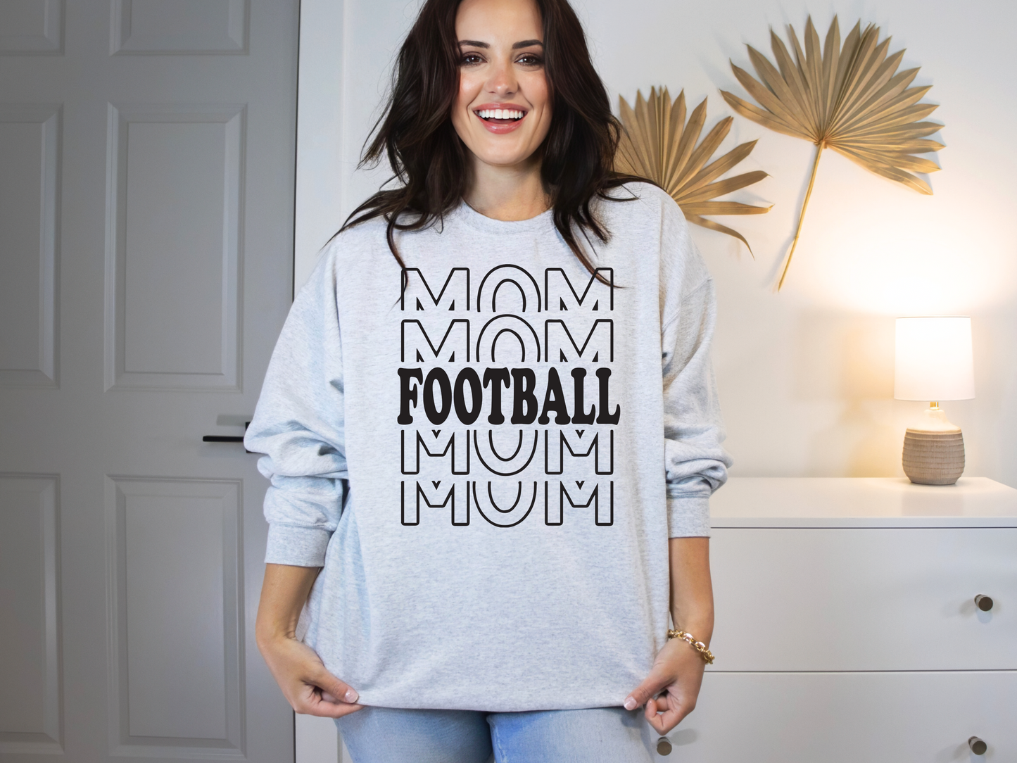 Football Mom Stacked Crewneck