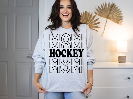 Hockey Mama Stacked Crewneck