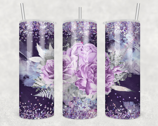 Purple Flowers Tumbler