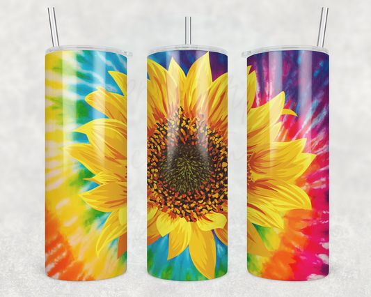 Sunflower Tie Dye 20oz Skinny Tumbler