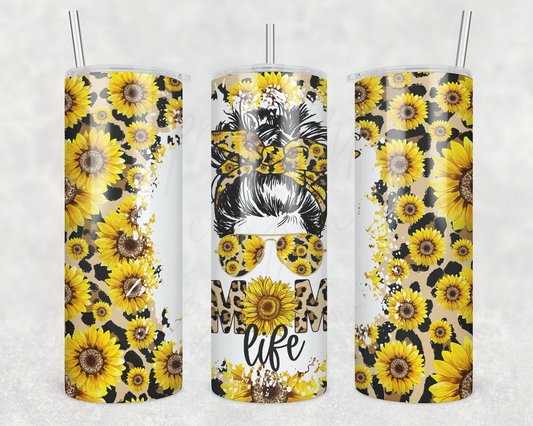 Sunflowers Mom Life 20oz Skinny Tumbler